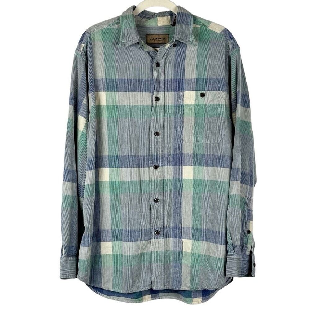 Clear Water Outfitters Men's Long Sleeve Button-Down Plaid Shirt Large